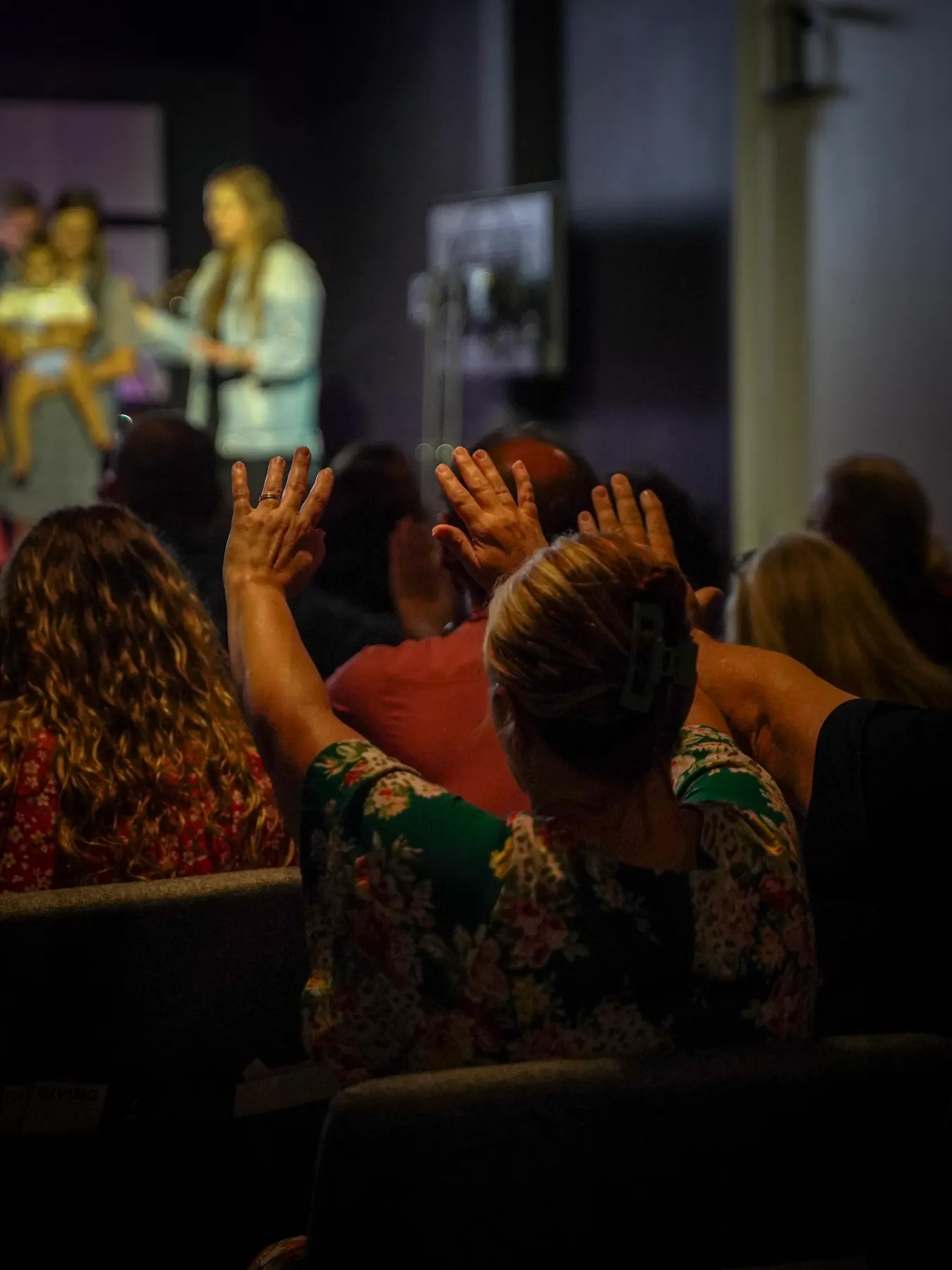 The congregation worshipping together