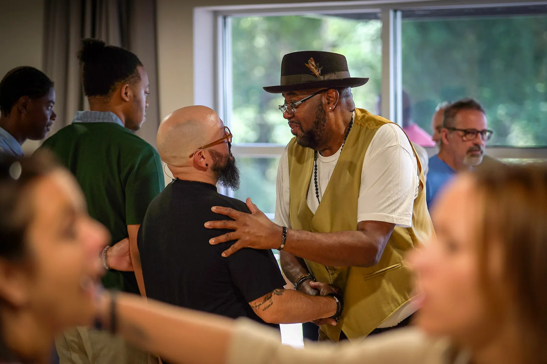People praying together after a service